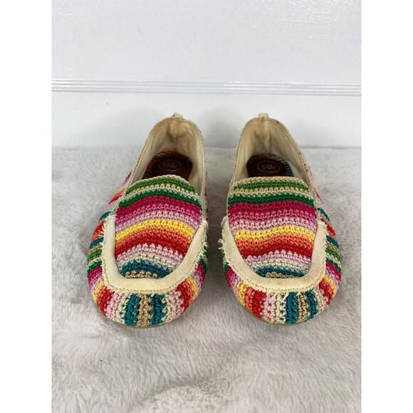 The Sak Womens Knitted Rainbow Striped Slip-On Loafers Size 6M - Picture 2 of 9